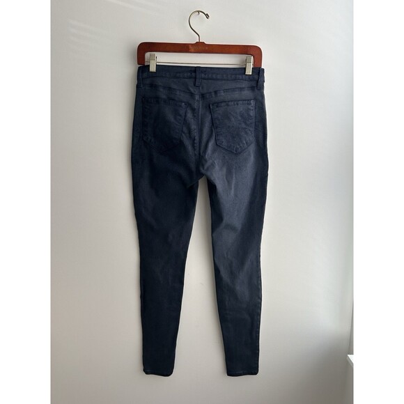 L'Agence Marguerite Navy Coated Skinny Jeans Cotton Blend Size 29 - Picture 7 of 13